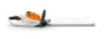 Tagliasiepi a batteria Stihl HSA 50 senza batteria e caricabatterie vista laterale su sfondo bianco