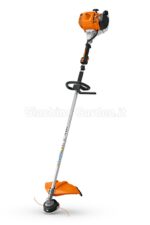 Decespugliatore STIHL FS 235 a scoppio professionale con impugnatura circolare e testina per taglio erba e sterpaglie su sfondo bianco