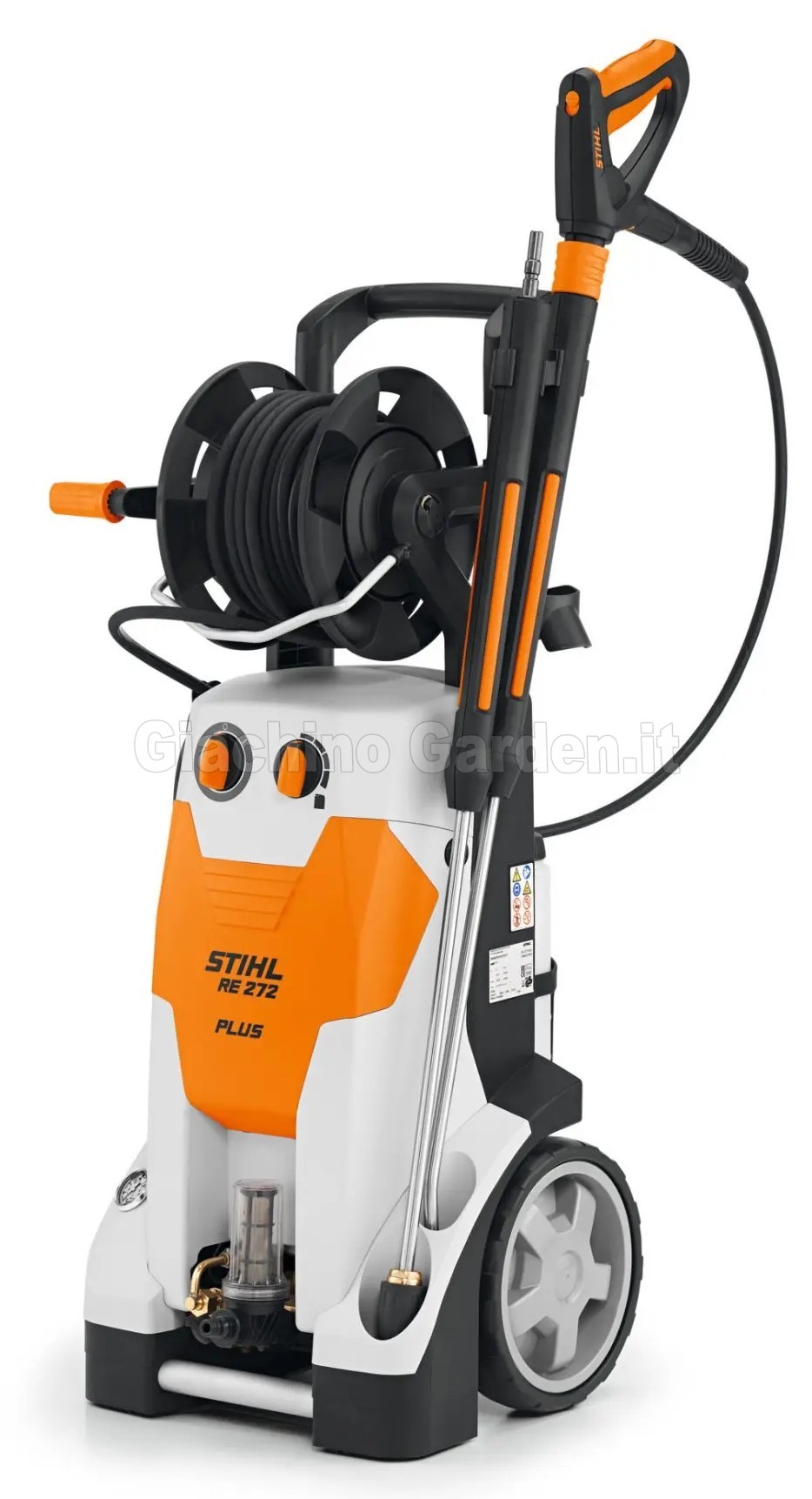 Idropulitrice professionale STIHL RE 272 Plus, 200 bar e 620 l/h, con tamburo avvolgitubo. Ideale per agricoltura ed edilizia. Scoprila da Giachino Garden.