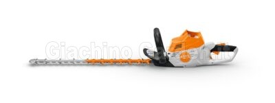 Tosasiepi professionale a batteria STIHL HSA 100 con lama da 60 cm su sfondo bianco
