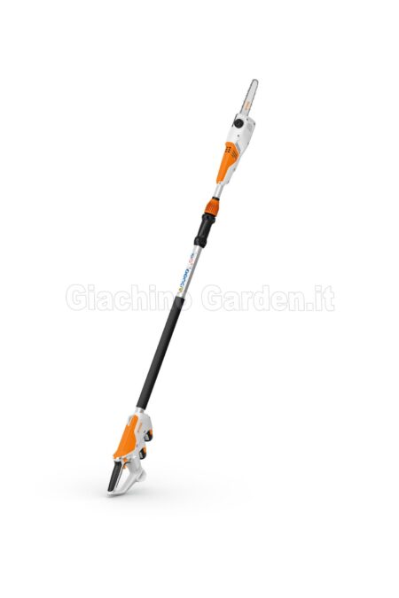 Sramatore a batteria STIHL HTA 30 con asta telescopica e potatore per la cura degli alberi