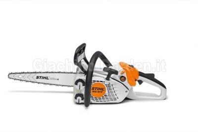 Motosega da potatura Stihl MS 151 C-E Carving con spranga da intaglio, vista laterale su sfondo bianco.