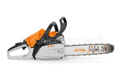 Motosega a scoppio STIHL MS 212 con barra Light 04, vista laterale su sfondo bianco.