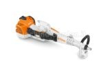 Abbattitore gancio Stihl SP 482 per la raccolta delle olive con motore a scoppio su sfondo bianco