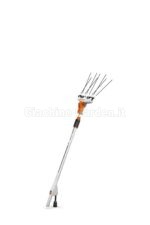 Scuotitore per olive a batteria Stihl SPA 140 con testa a pettine e asta telescopica per raccolta professionale su sfondo bianco