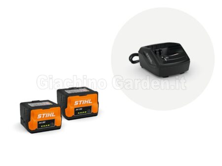 Sistema AK STIHL - Set batterie completo - 2 Batterie AK 20 + 1 Caricatore AL 101