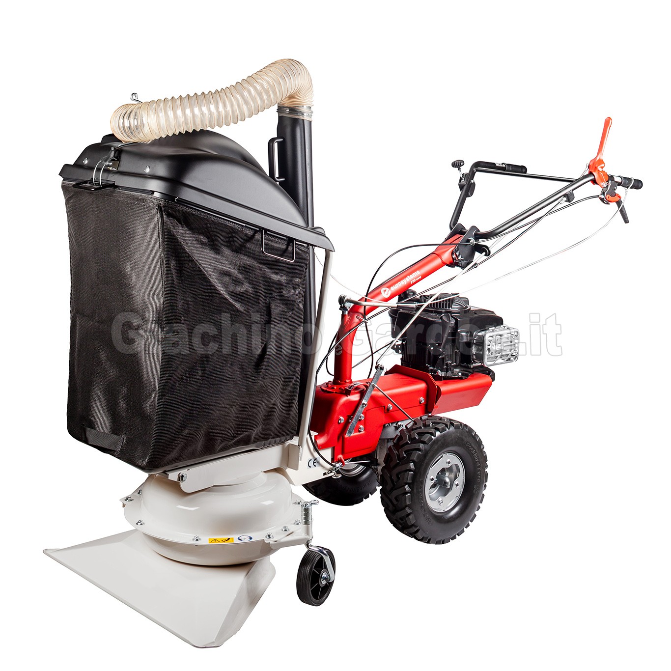 Aspiratore e soffiatore a scoppio Eurosystems P70 EVO con sacco di raccolta capiente in tela e tubo corrugato trasparente