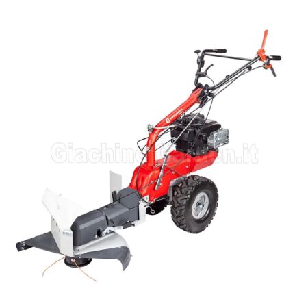 Decespugliatore a ruote Eurosystems P70 EVO con testina a filo per sfalcio bordi ed erba su sfondo bianco