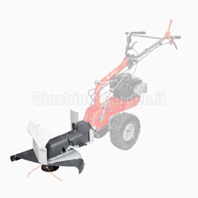 Decespugliatore a ruote Eurosystems P70 EVO con testina a filo per sfalcio bordi ed erba su sfondo bianco